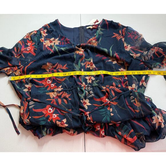 Standards & Practices Dress Womens 3X Tropical Chiffon Floral Boho Flattering - Picture 6 of 16